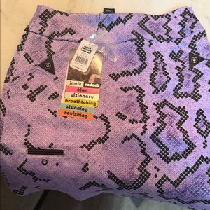 jamie sadock Lavender and Black Snake-Print Golf Skort